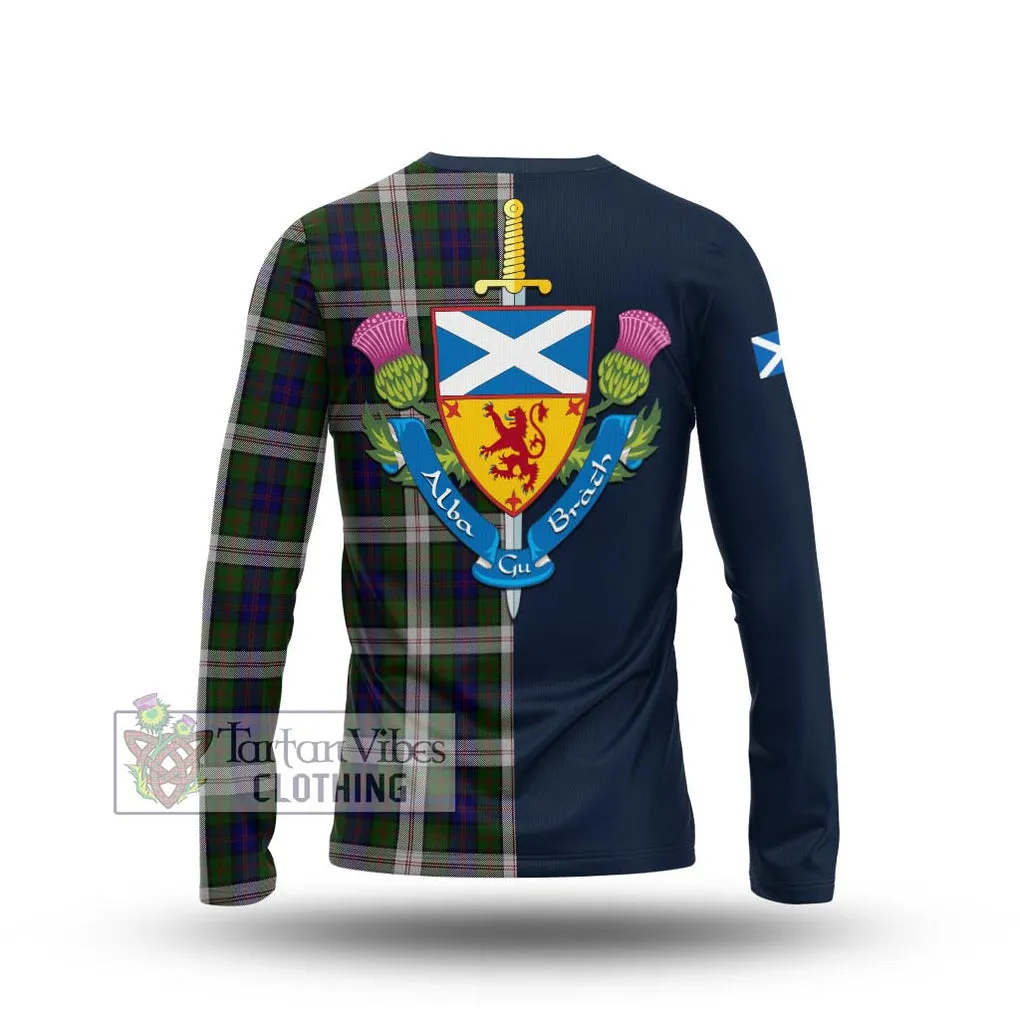 Blair Dress Tartan Long Sleeve T-Shirt Alba with Scottish Lion Royal Arm Half Style