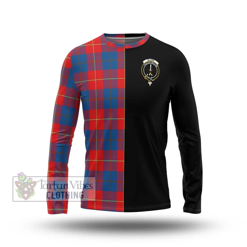 Blane Tartan Long Sleeve T-Shirt with Family Crest and Half Of Me Style