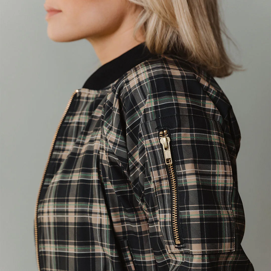 Bonnie Plaid Bomber Jacket