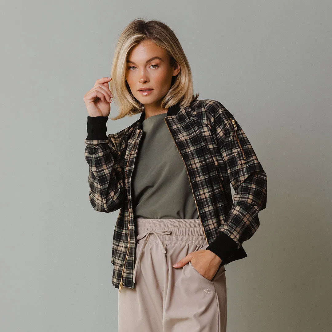 Bonnie Plaid Bomber Jacket