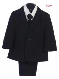 Boys Husky Black Jacket  Suits By Lito 3710