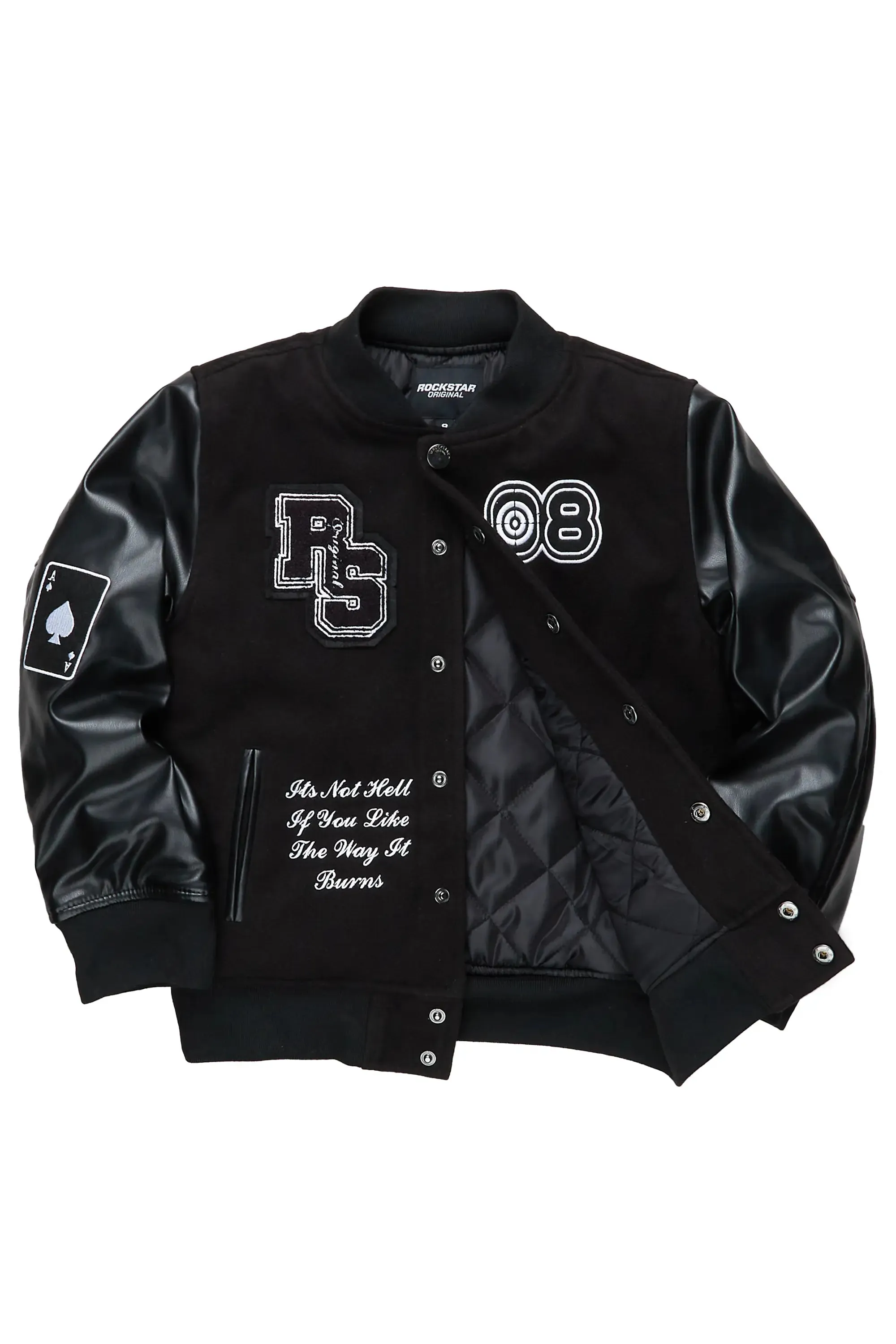 Boys Leaner Black Bomber Jacket