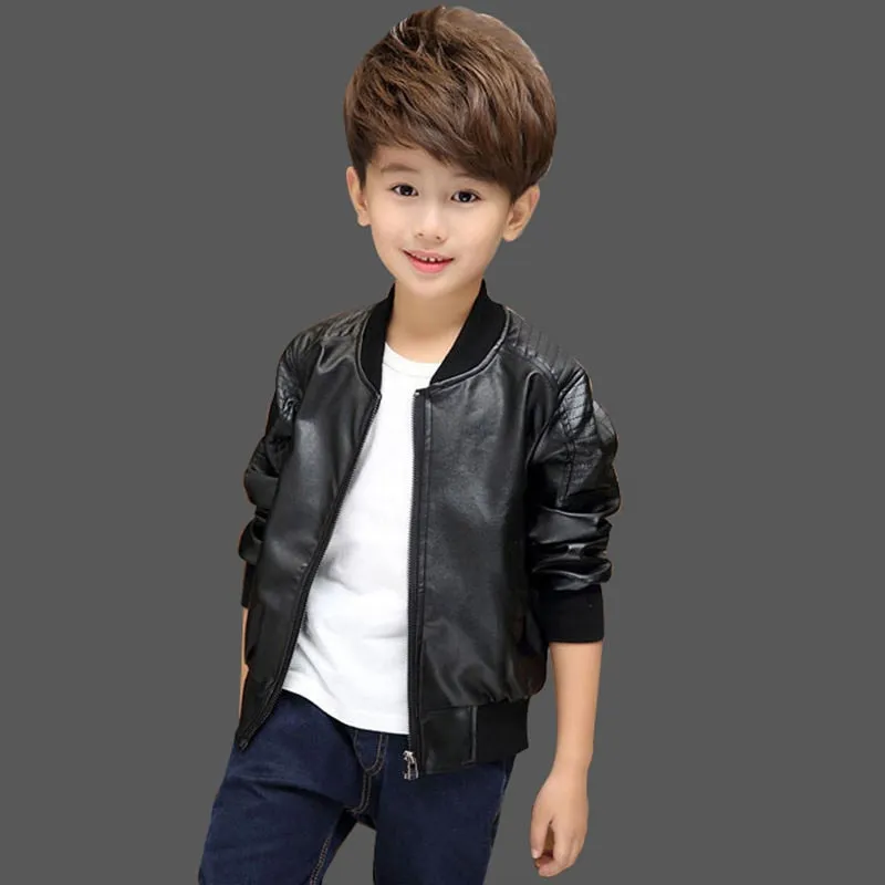 Boys Leather Jacket - Black