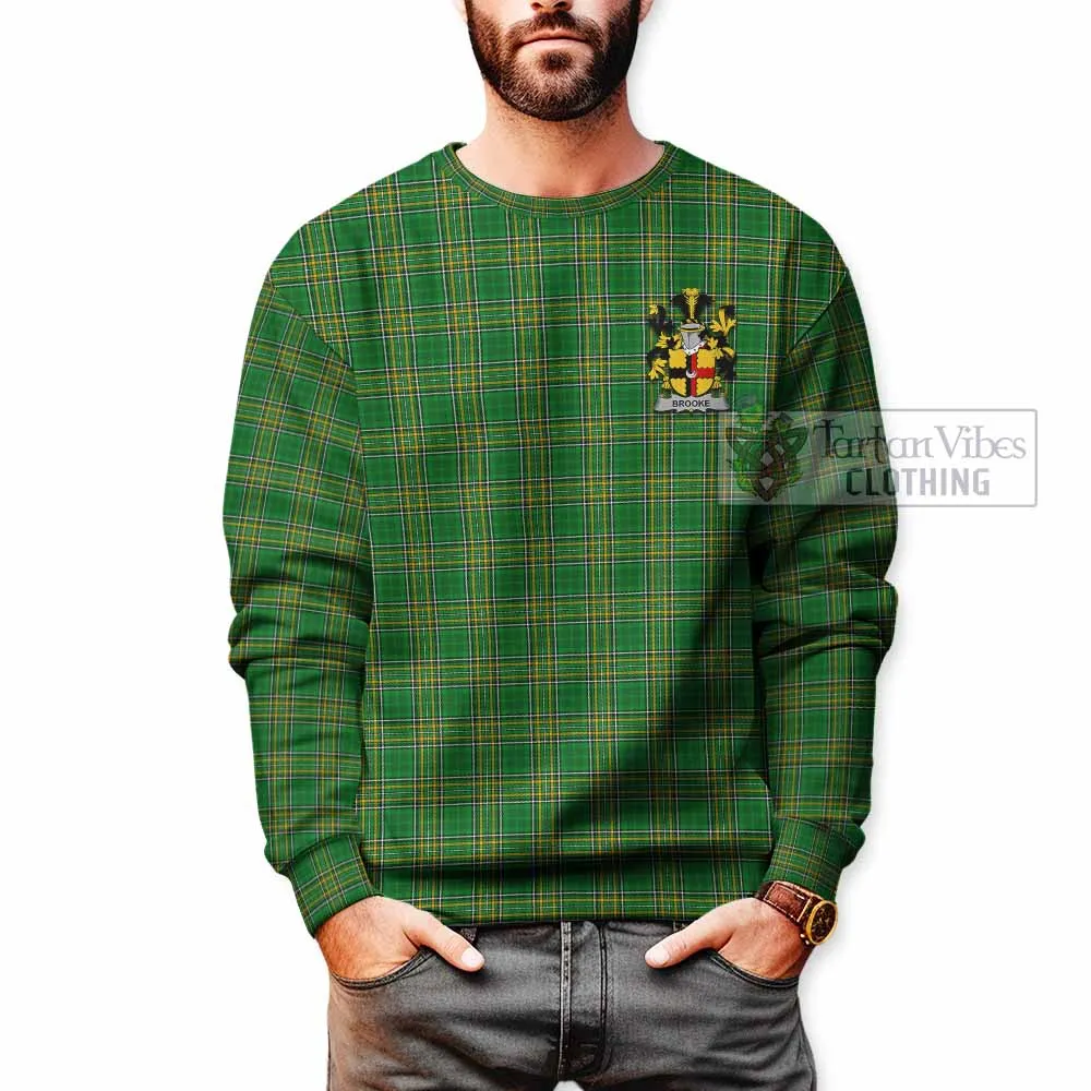 Brooke Irish Clan Tartan Sweatshirt with Coat of Arms