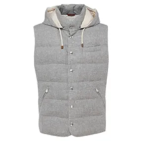 Brunello Cucinelli Buttoned Hooded Sleeveless Gilet