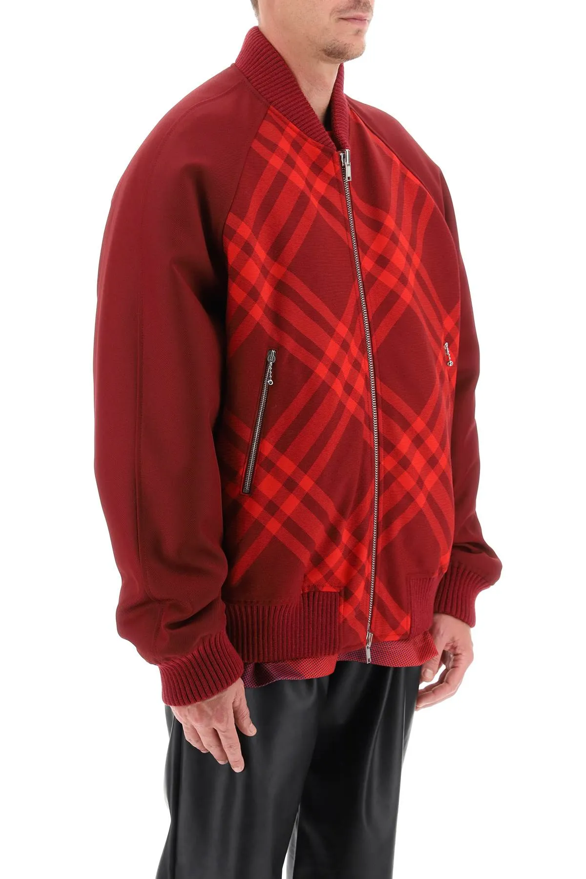 Burberry Check Reversible Bomber Jacket (Size - L)