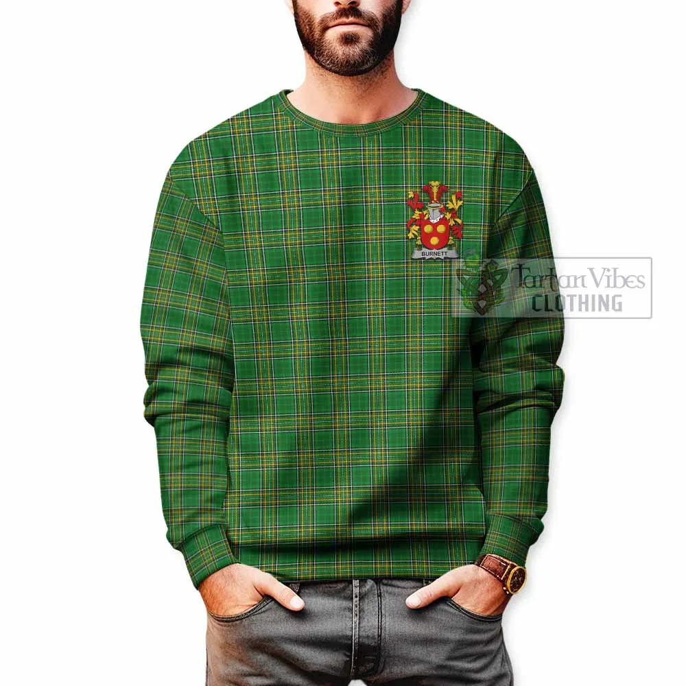 Burnett Irish Clan Tartan Sweatshirt with Coat of Arms