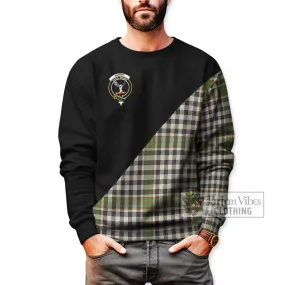 Burns Check Tartan Sweatshirt with Family Crest and Military Logo Style