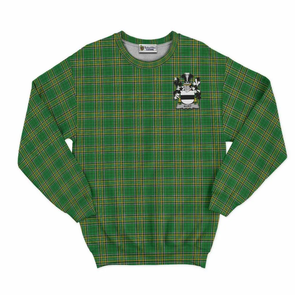 Burt Irish Clan Tartan Sweatshirt with Coat of Arms