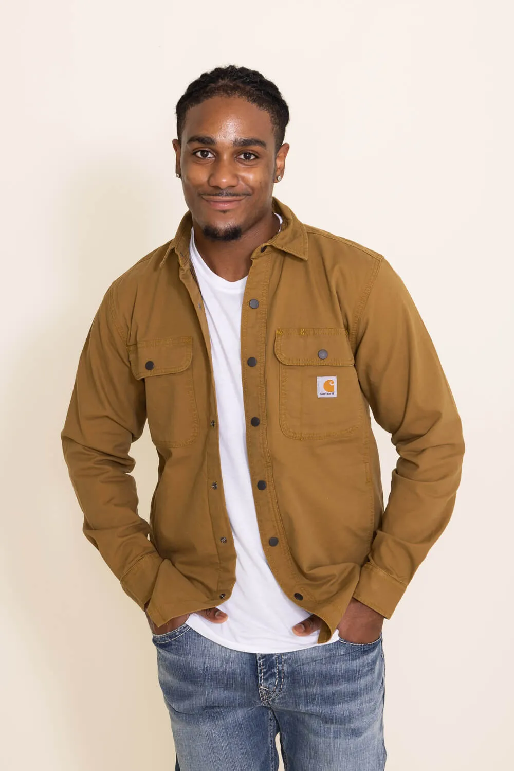 Carhartt Canvas Fleece Lined Shirt Jacket for Men in Brown | 105419-B33