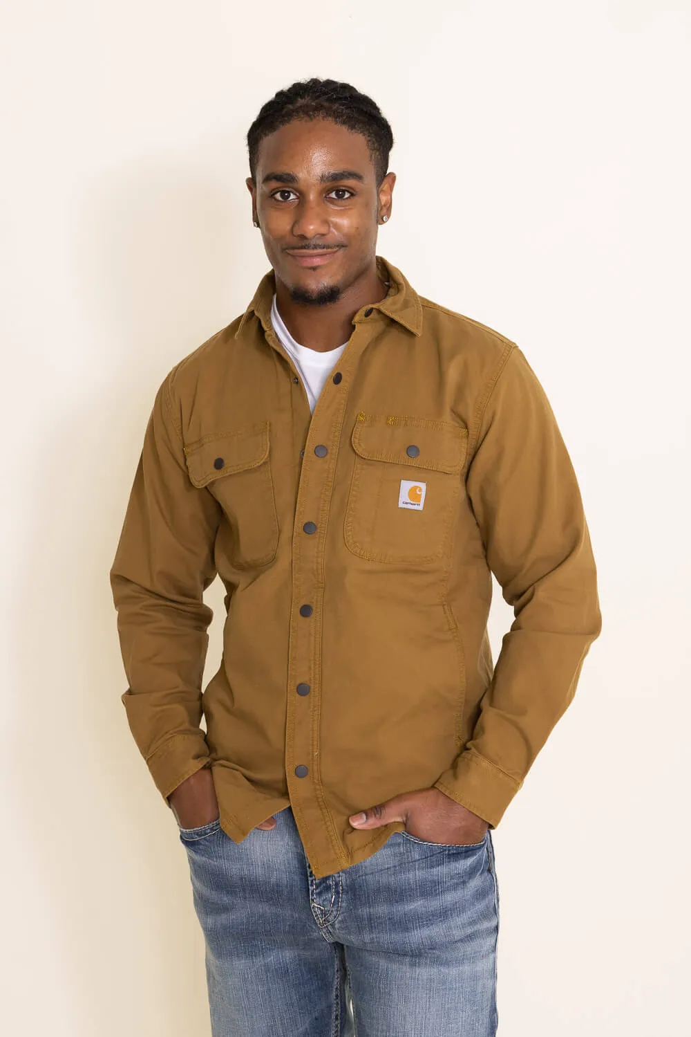 Carhartt Canvas Fleece Lined Shirt Jacket for Men in Brown | 105419-B33