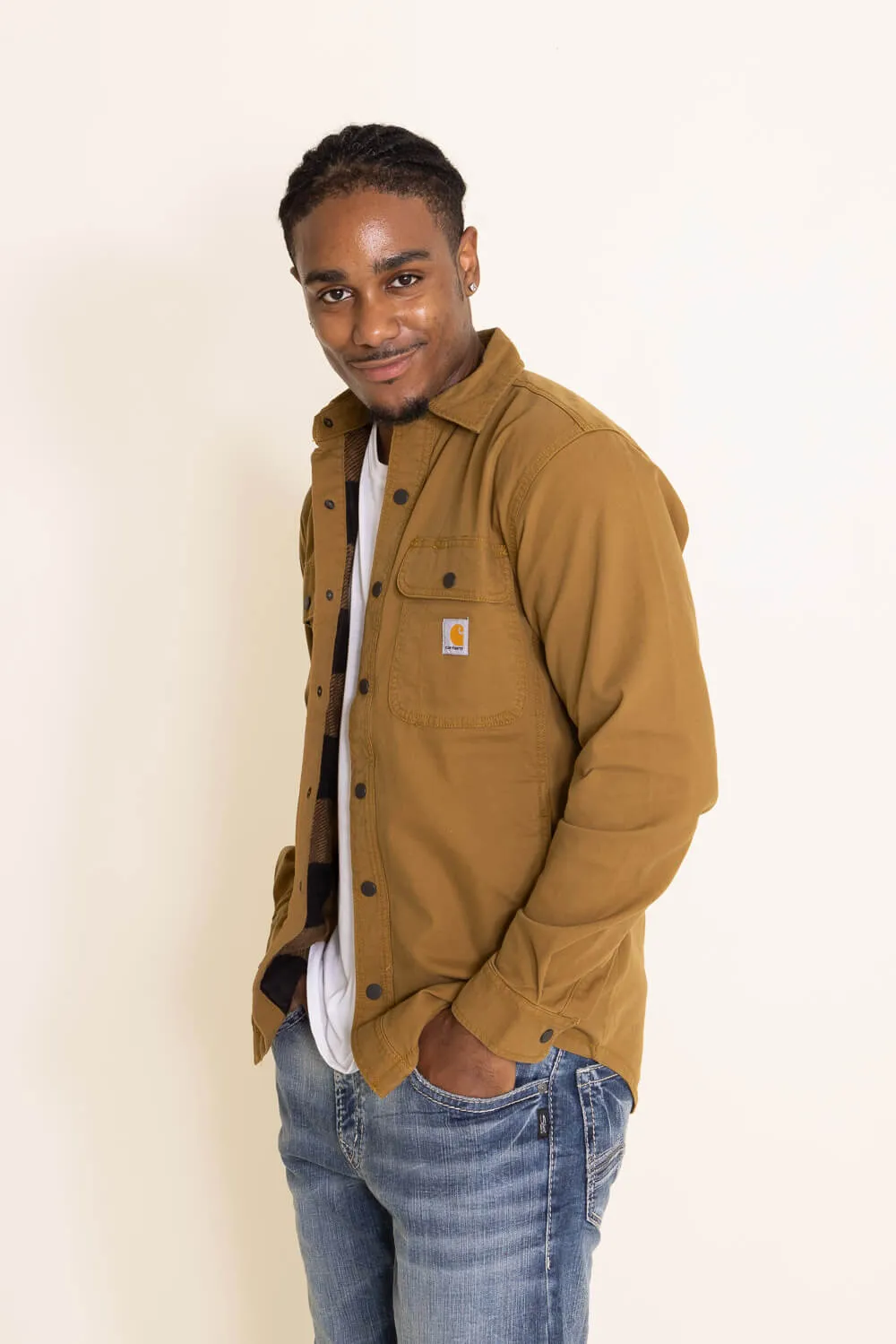 Carhartt Canvas Fleece Lined Shirt Jacket for Men in Brown | 105419-B33