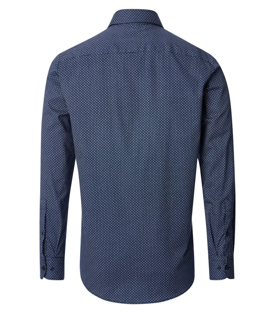 Casa Moda - Kent Casual Fit Shirt, Geometric Dark Navy