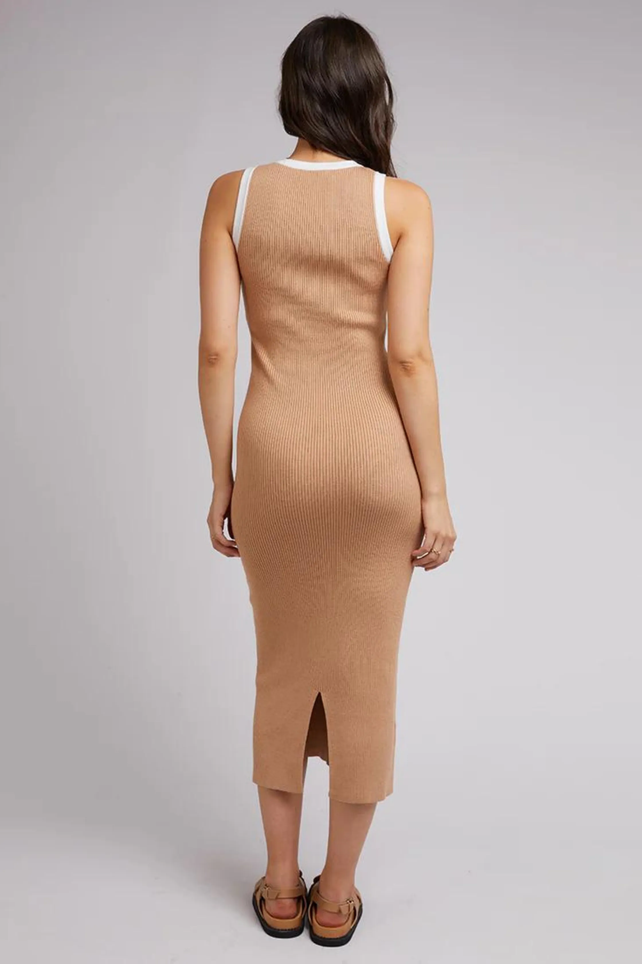 CHARLOTTE MIDI DRESS - Tan