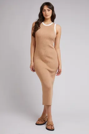 CHARLOTTE MIDI DRESS - Tan