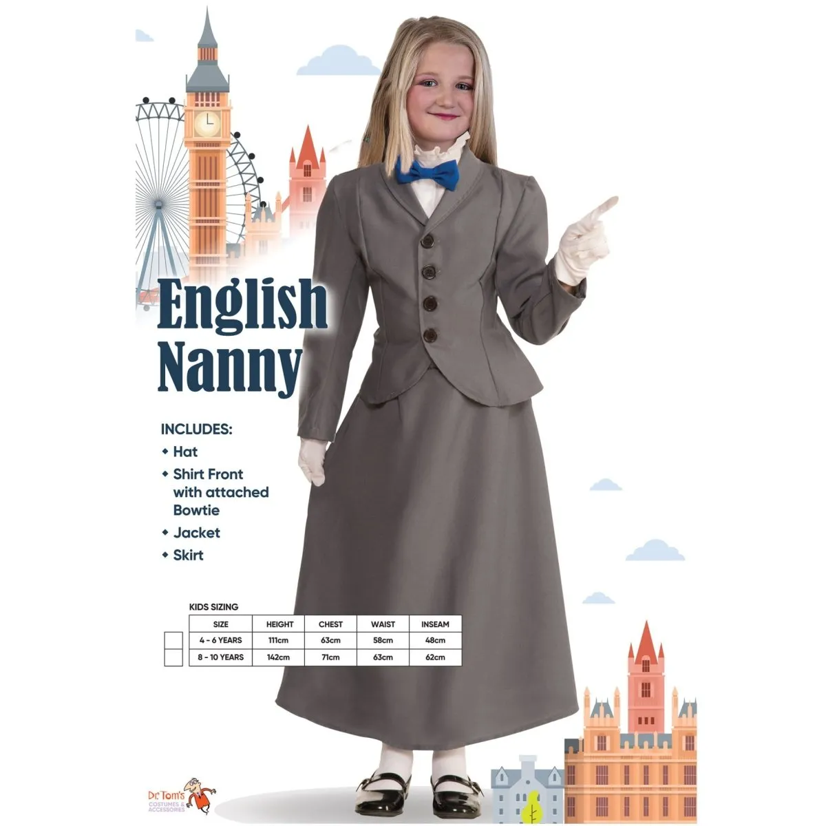 Children English Nanny Costume