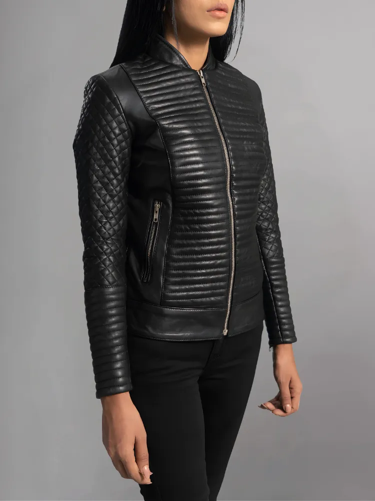 Cityscape Black Leather Biker Jacket