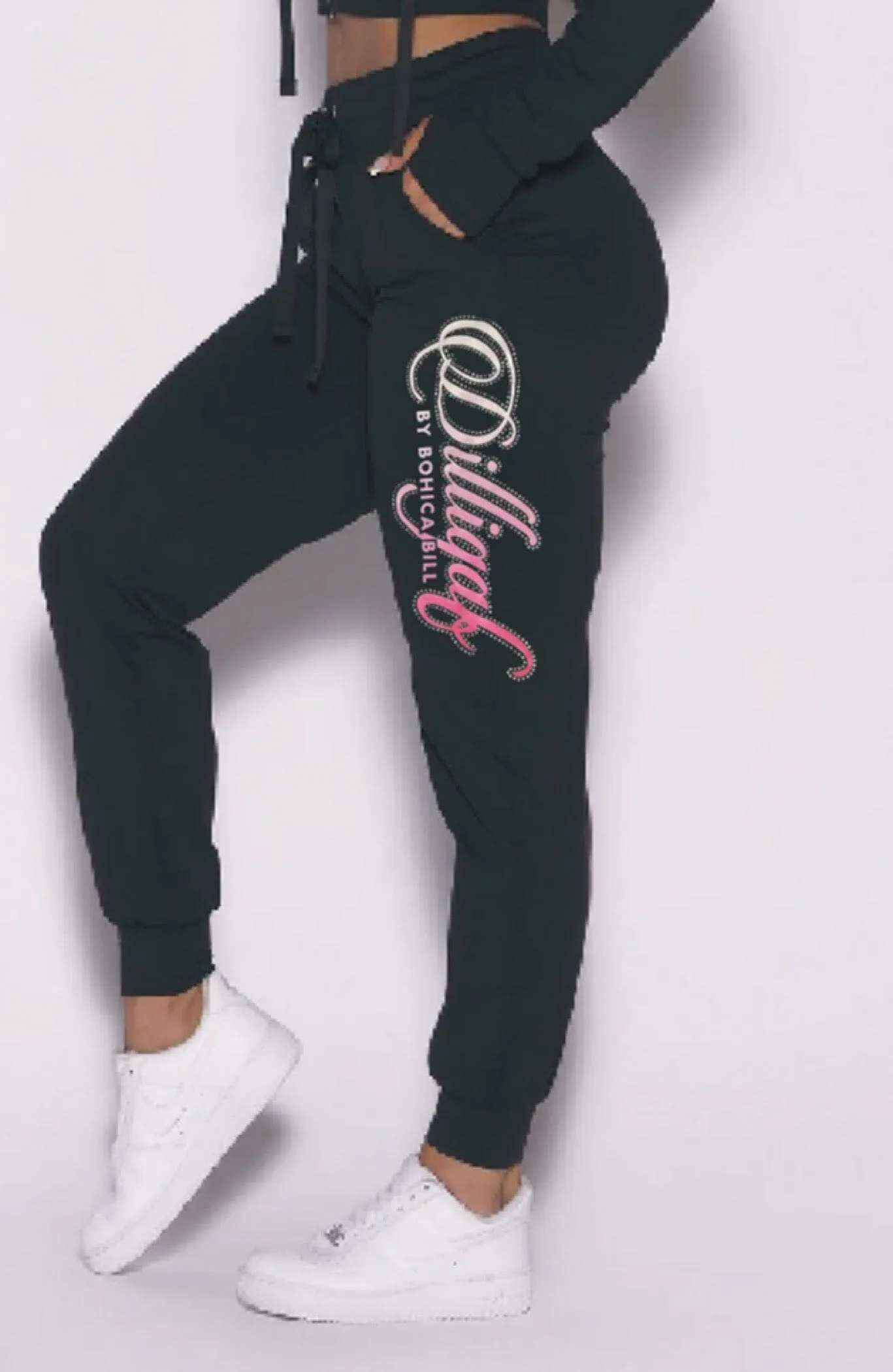 Classic Pink Jeweled Joggers