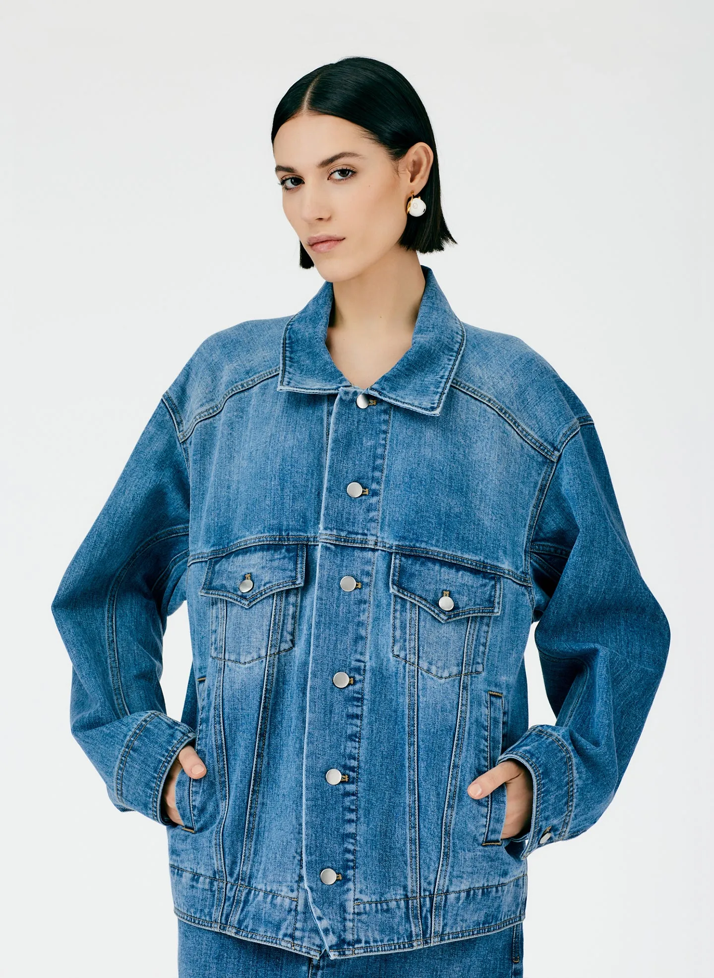 Classic Wash Oversized Jean Jacket