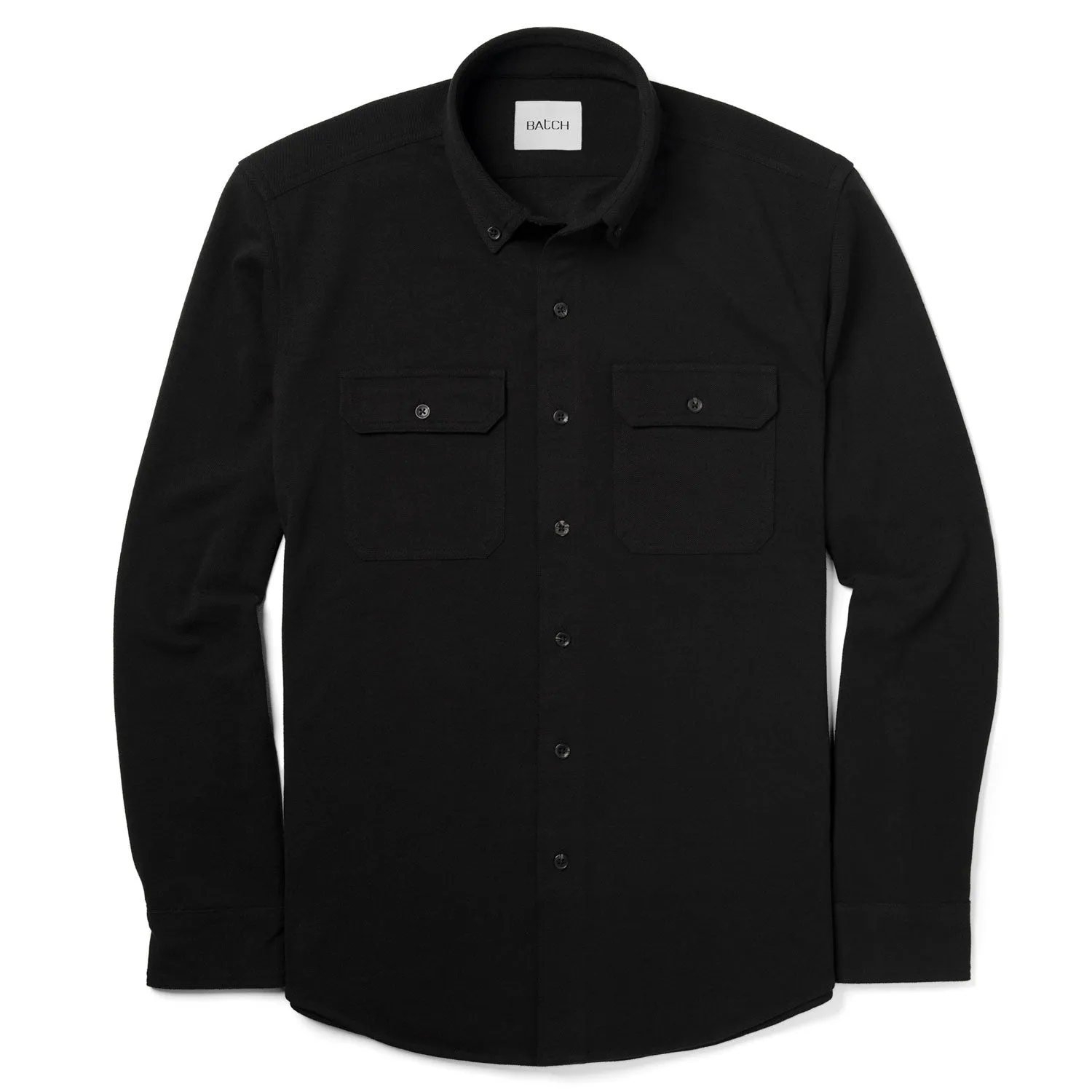 Constructor Knit Utility Shirt – Black Cotton Poly Pique