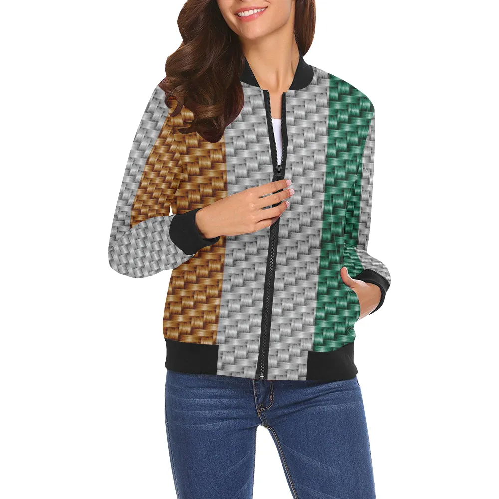 COTE D'IVOIRE FLAG All Over Print Bomber Jacket for Women