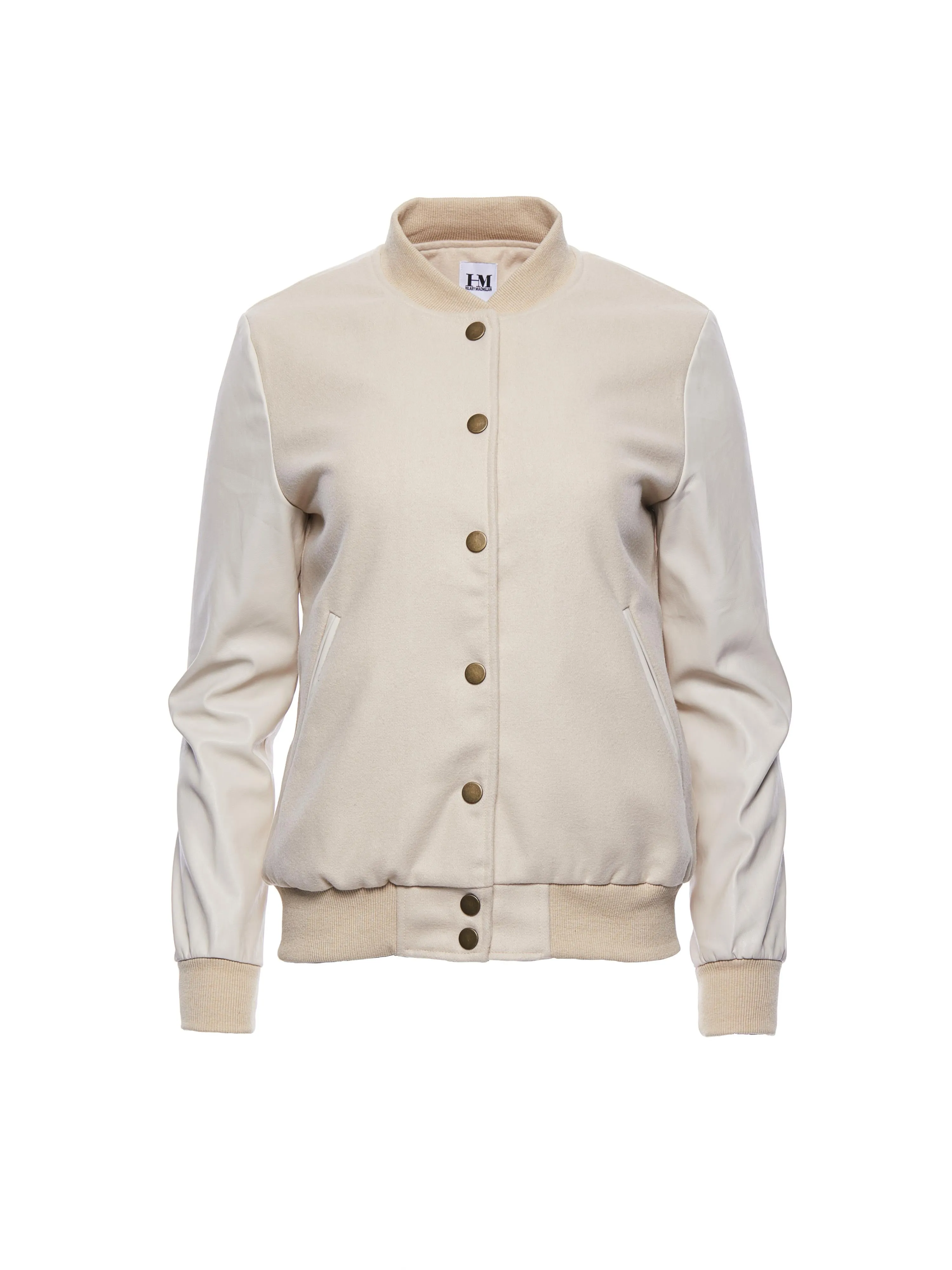 Cream GRL PWR Varsity Jacket