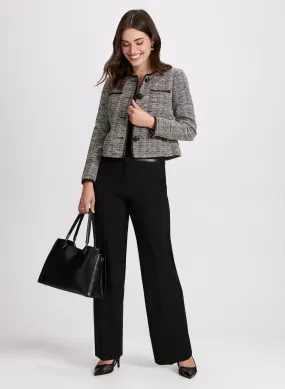 Cropped Bouclé Jacket & Olivia Wide-Leg Pants