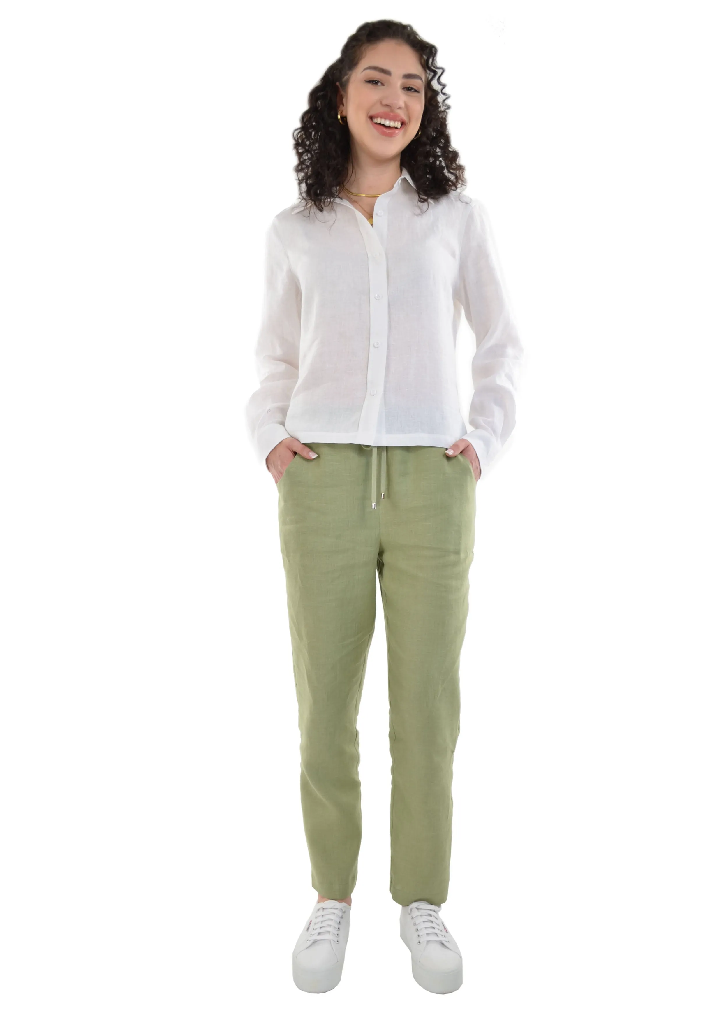 Cropped Linen Jacket Laundered for Extra Comfort