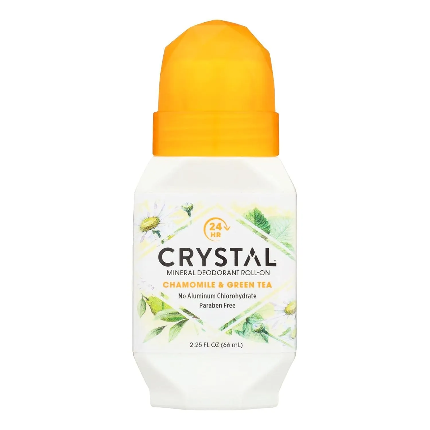 Crystal Essence Mineral Deodorant, Roll-On Chamomile and Green Tea, 2.25 Fl Oz (Pack of 1) (31661)