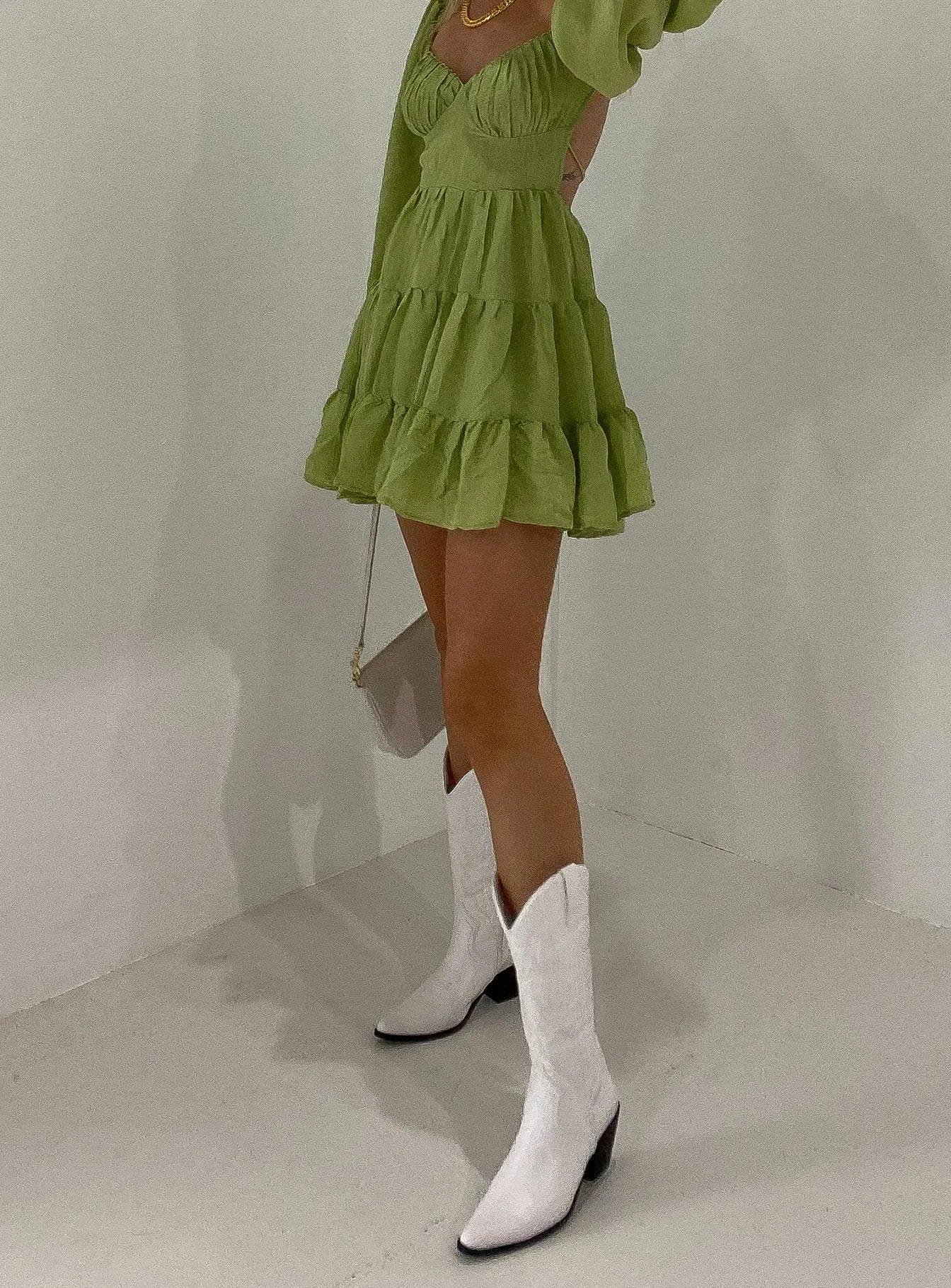 Danny Long Sleeve Mini Dress Green