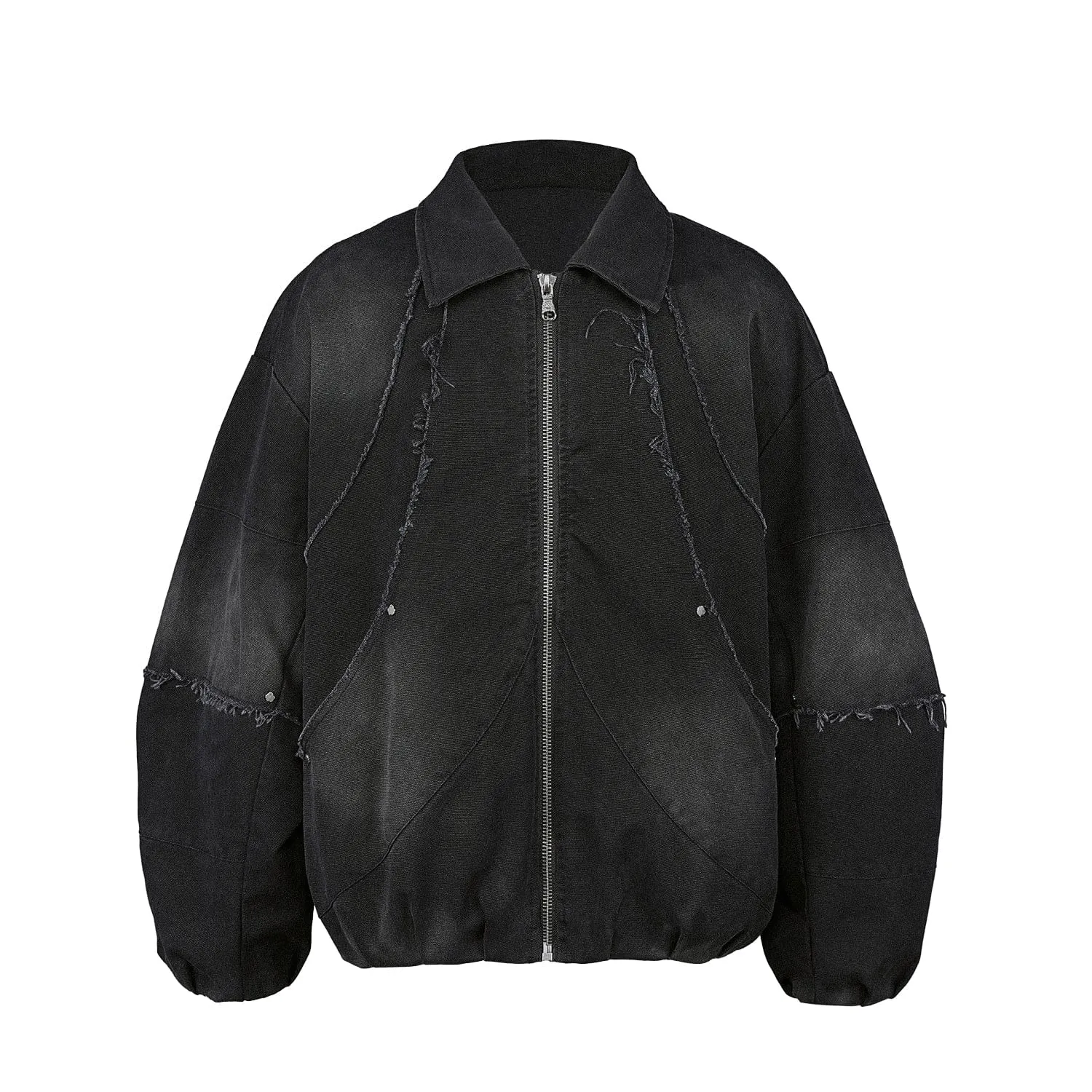 Dark Denim Rivet Bomber Jacket