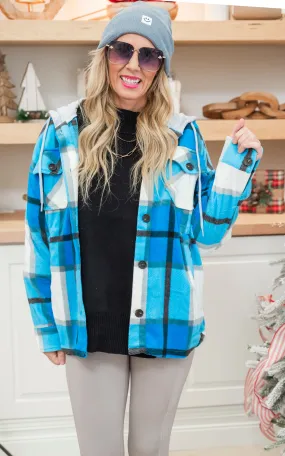 Deep Sky Flannel Frenzy Hooded Jacket - Final Sale