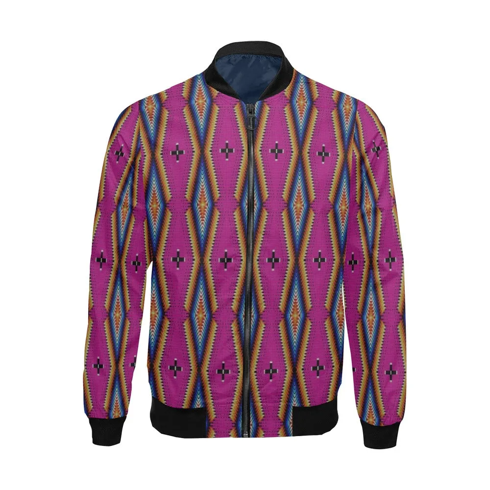 Diamond in the Bluff Pink All Over Print Bomber Jacket for Men