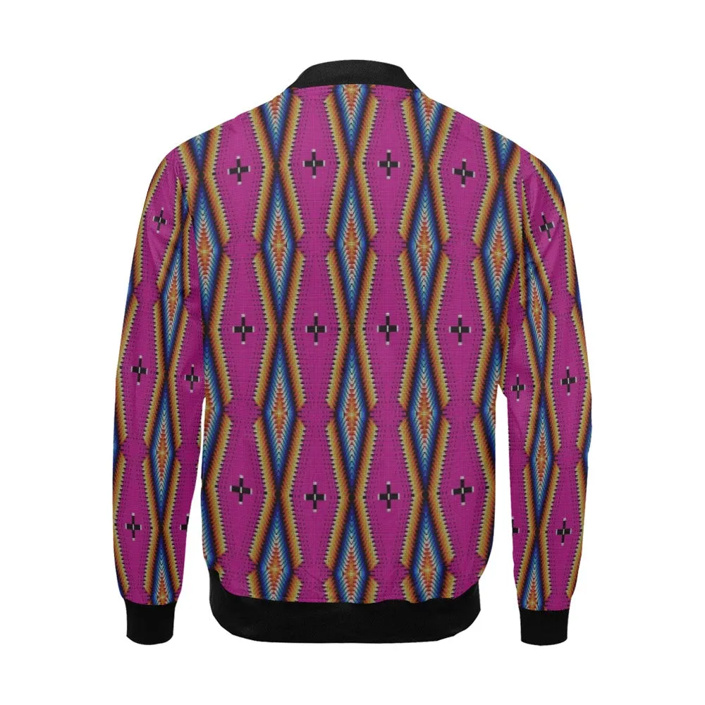 Diamond in the Bluff Pink All Over Print Bomber Jacket for Men