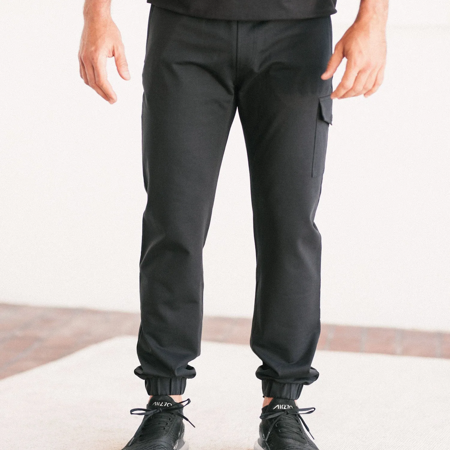 Distiller Joggers –  Black Stretch Cotton Interlock