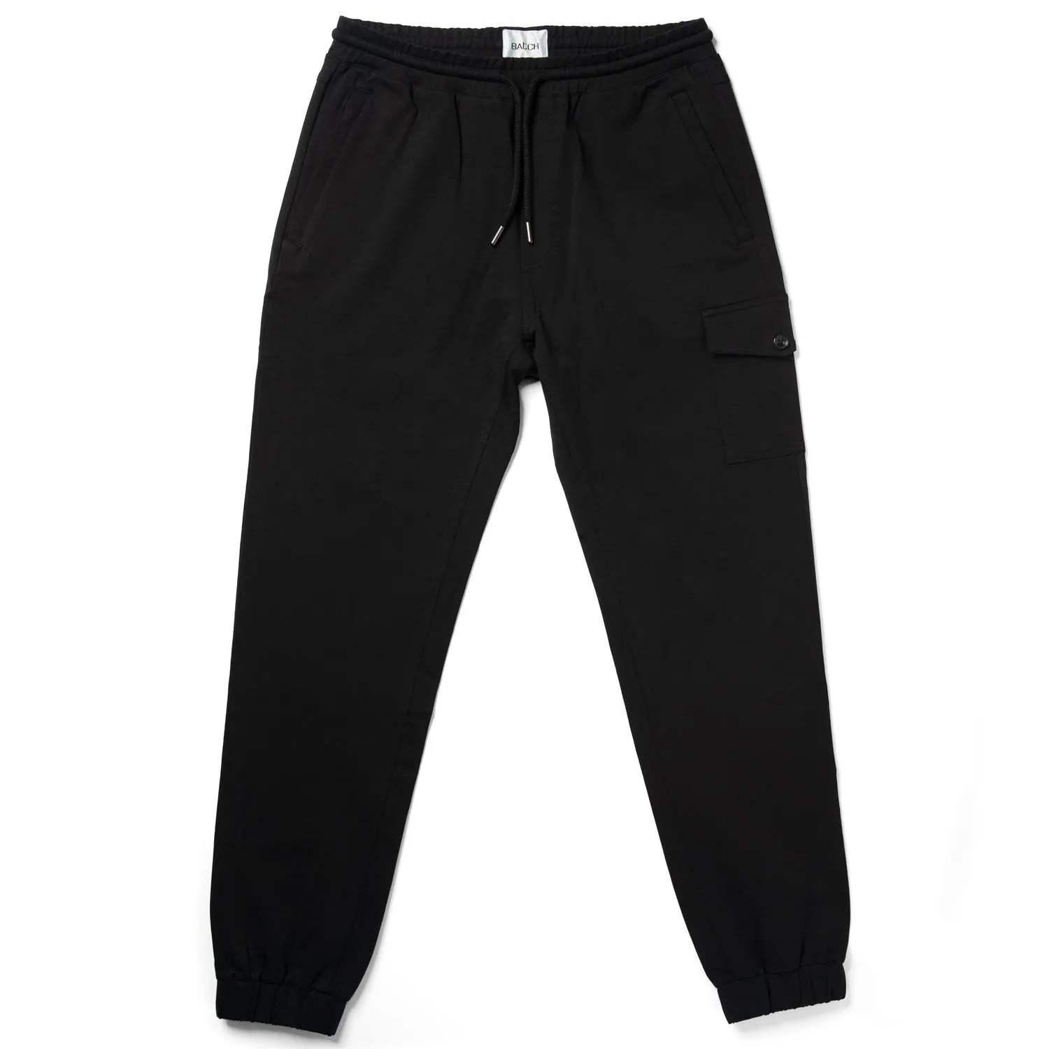 Distiller Joggers –  Black Stretch Cotton Interlock