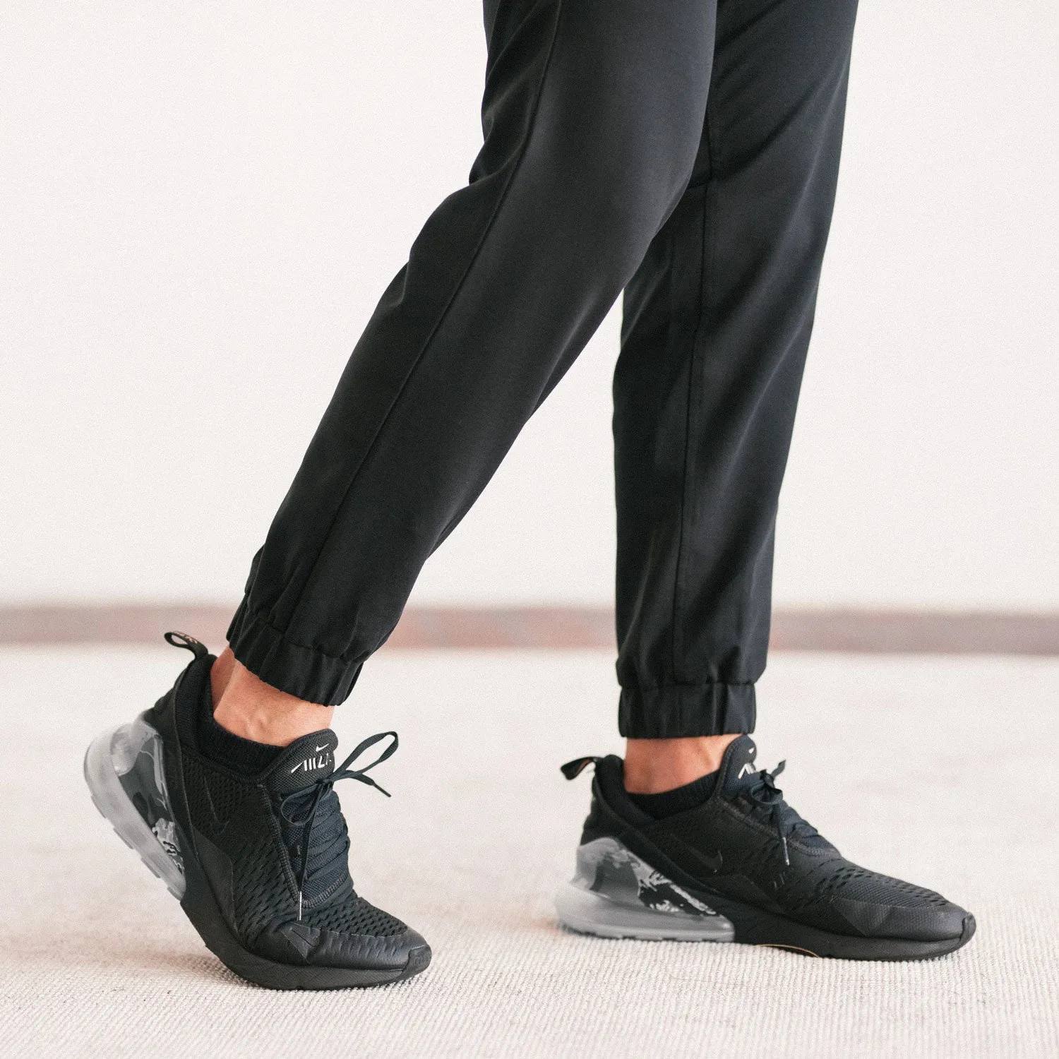 Distiller Joggers –  Black Stretch Cotton Interlock