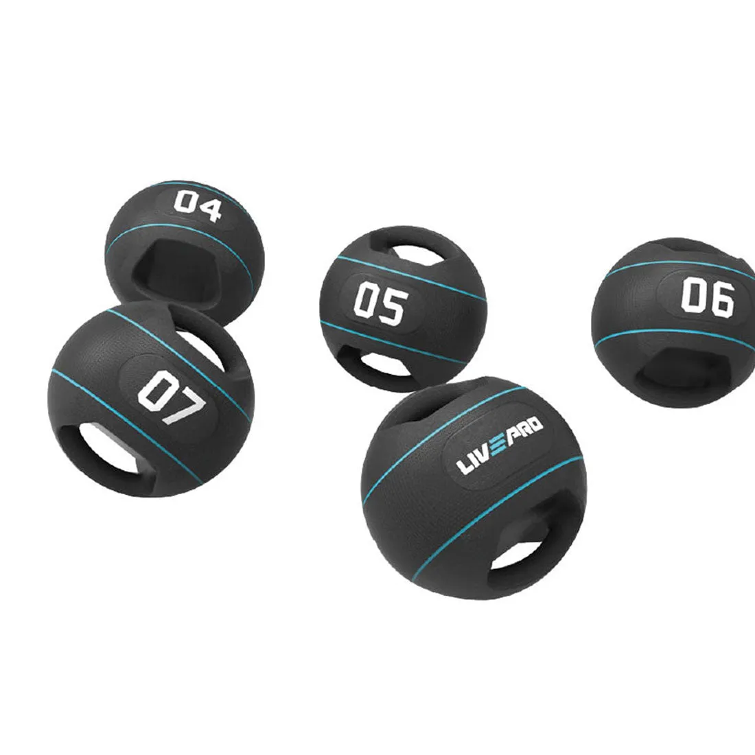 Double Grip Medicine Balls with Vertical Rack