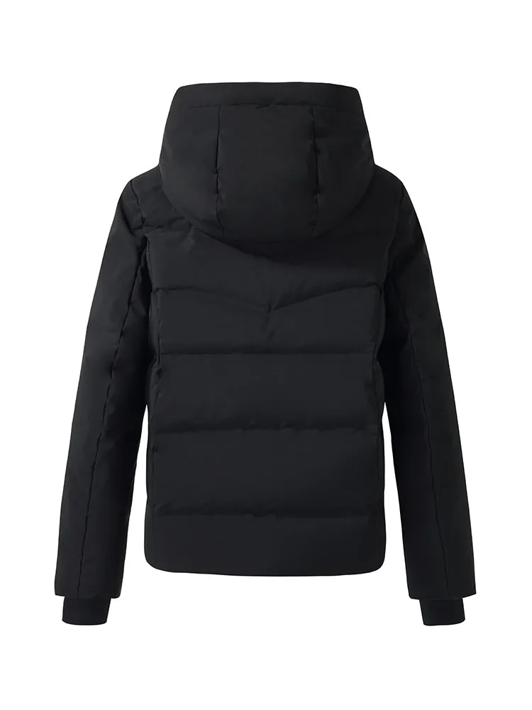 Drawstring Hooded Goose Down Jacket