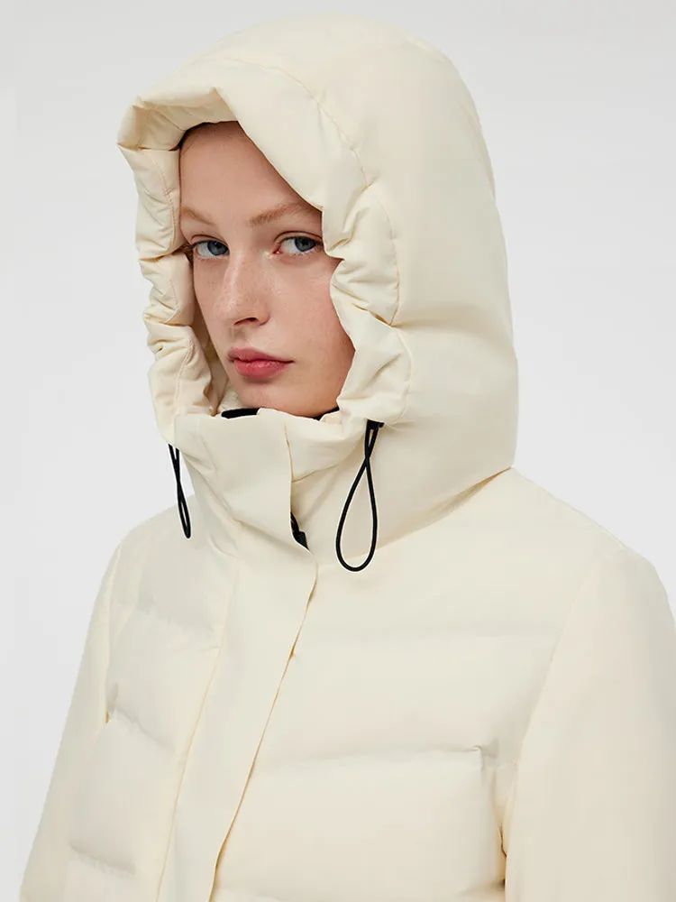 Drawstring Hooded Goose Down Jacket