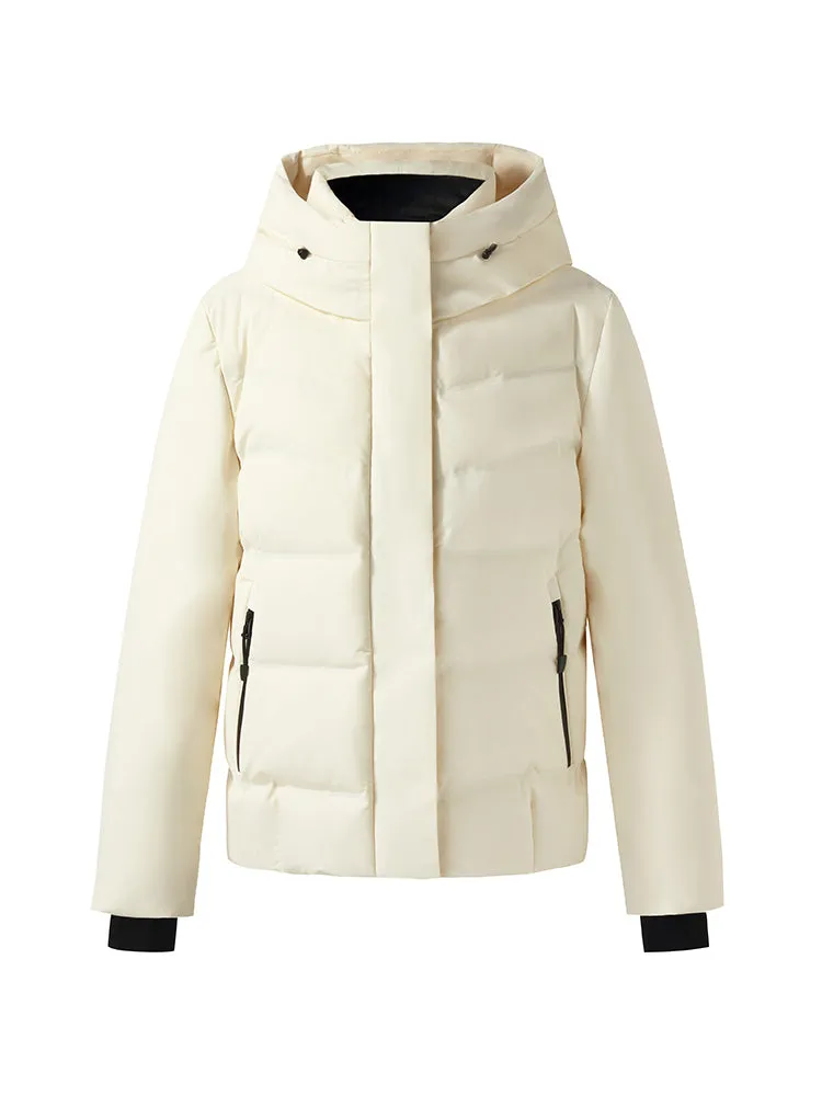 Drawstring Hooded Goose Down Jacket