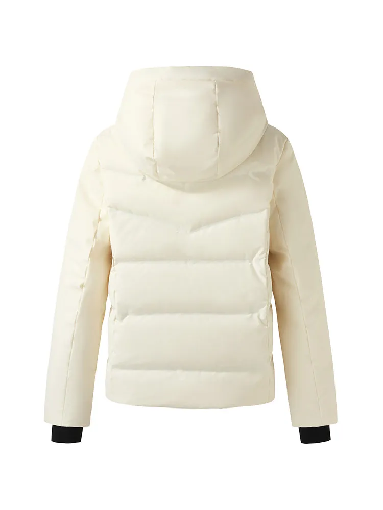 Drawstring Hooded Goose Down Jacket