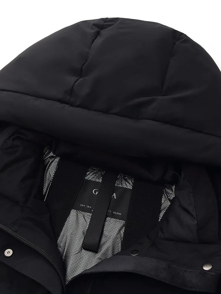 Drawstring Hooded Goose Down Jacket