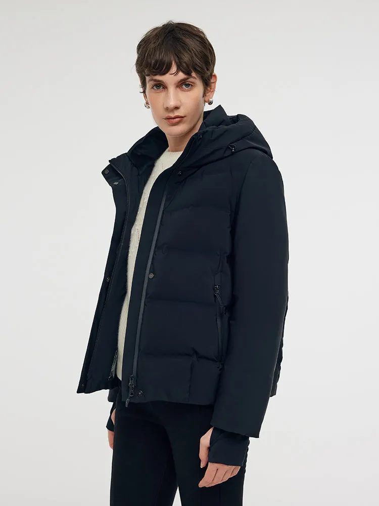 Drawstring Hooded Goose Down Jacket