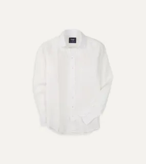 Ecru Linen Spread Collar Shirt