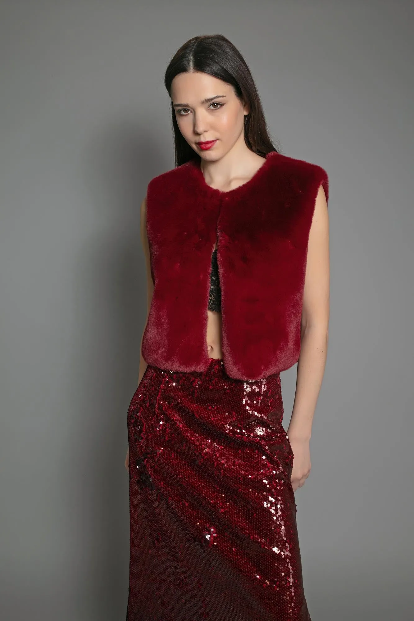 EDELWEISS GILET IN RED