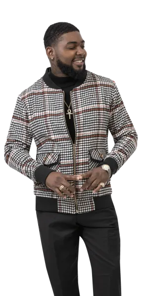 EJ Samuel Houndstooth Bomber Jacket B102