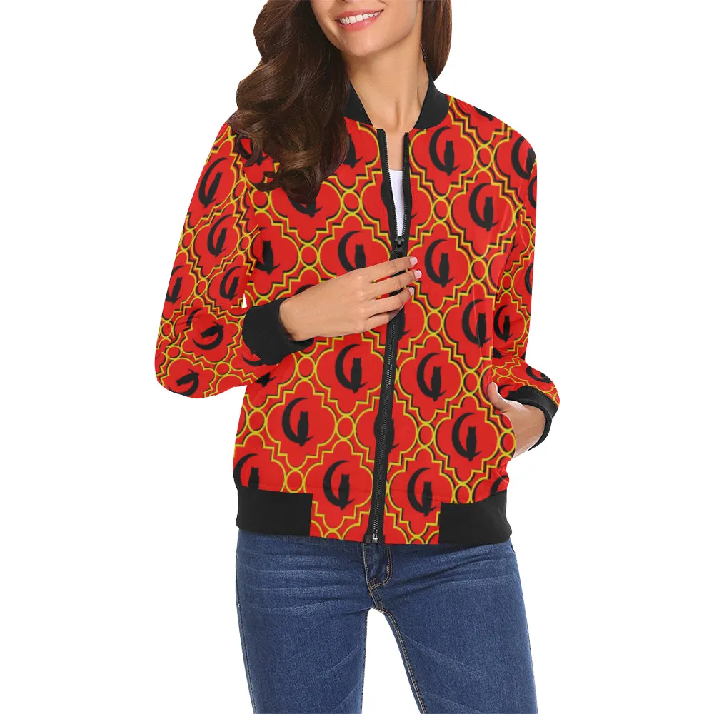 ELEGANCE RYB All Over Print Bomber Jacket for Women