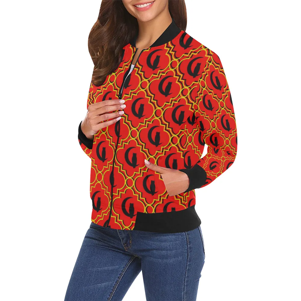 ELEGANCE RYB All Over Print Bomber Jacket for Women