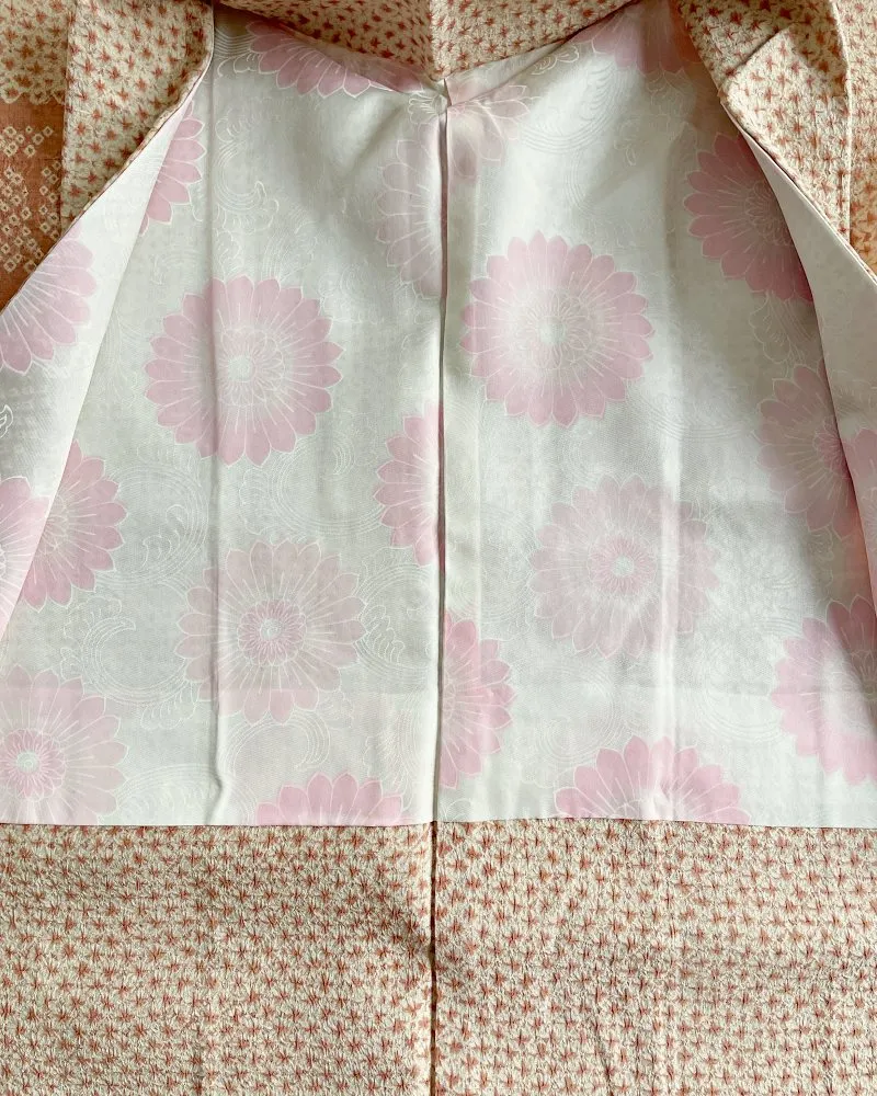 Encircled Flower Pattern Shibori Haori Kimono Jacket